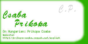 csaba prikopa business card